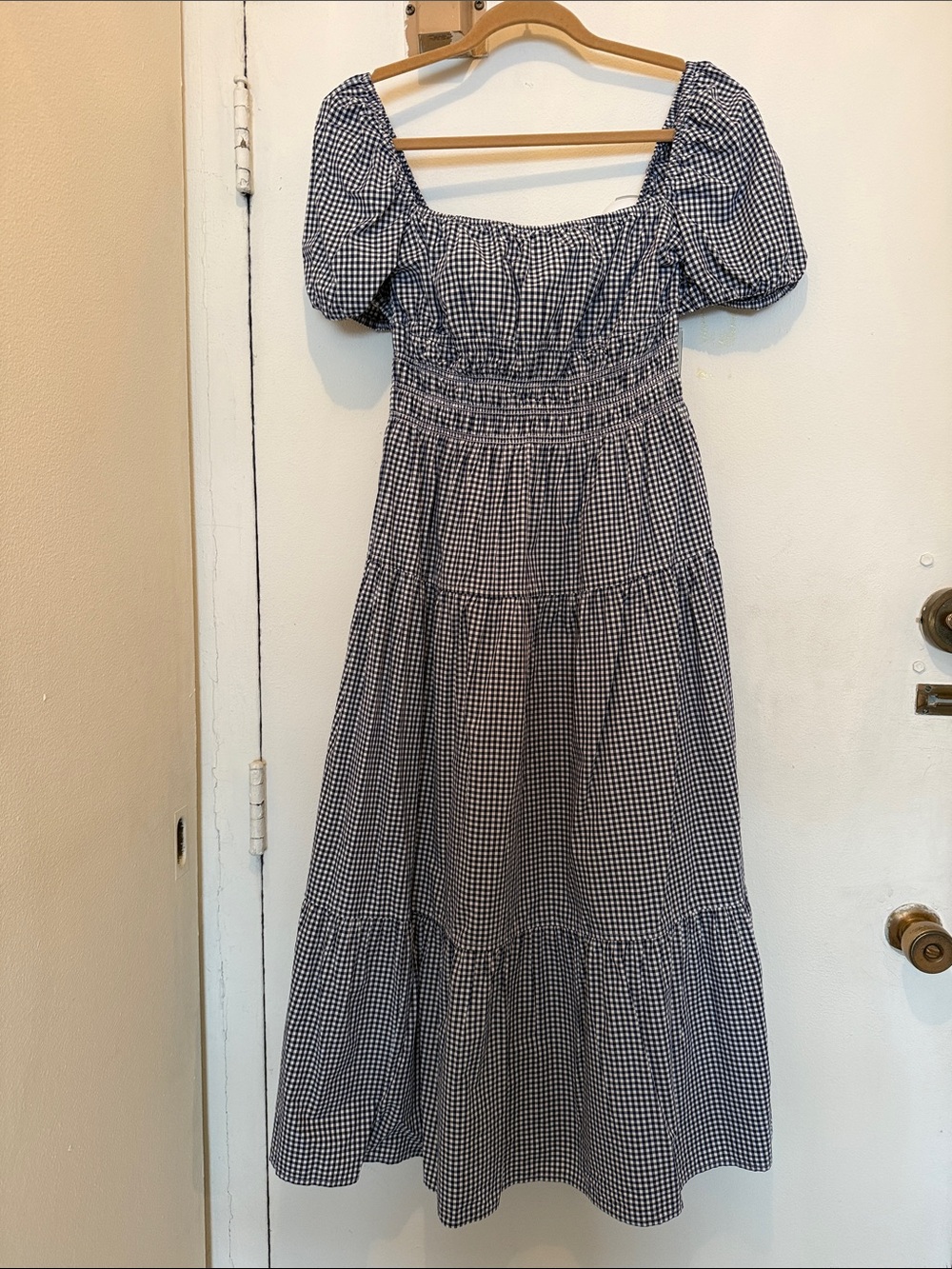 Aritzia Wilfred Allegoria Gingham Poplin Dress